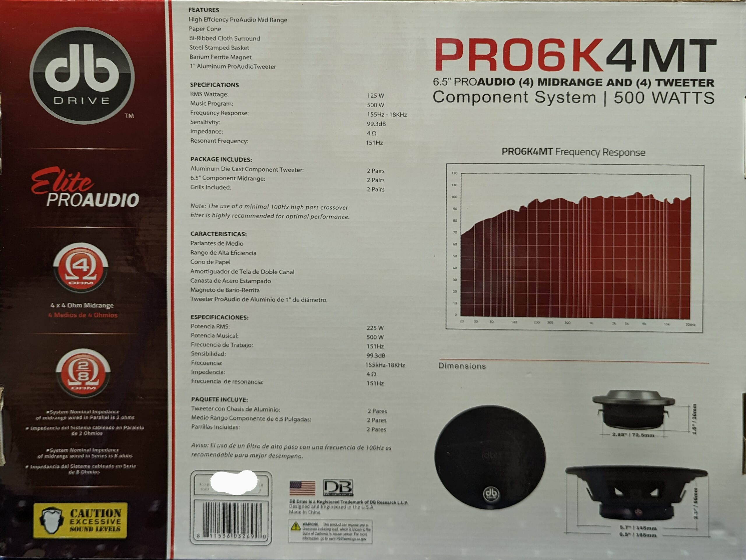 DB DRIVE 6.5″ PRO AUDIO MIDRANGE COMPONENT SET- PRO6K4MT - Image 6
