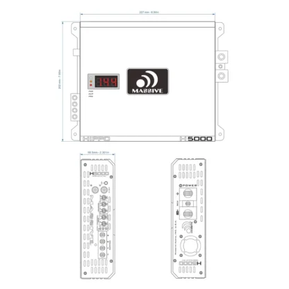 MASSIVE AUDIO H5000 5000W RMS 1 OHM STABLE FULL RANGE/BASS AMPLIFIER - Image 9