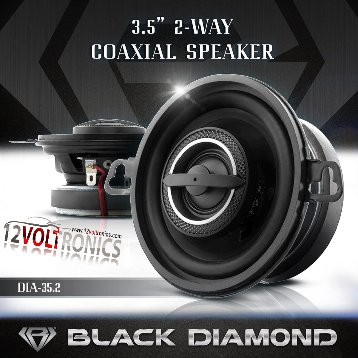Black Diamond DIA-35.2 3.5″ Coaxial Speaker 2 Way 4-Ohm 60 Watts (pair)
