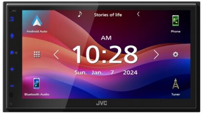 JVC KW-M695BW 6.8″ Capacitive Touch Digital Media Receiver featuring / Apple CarPlay® (Wireless, Wired) / Android Auto™ (Wireless, Wired) / Wireless Mirroring / Bluetooth® / iDatalink Maestro Ready / SiriusXM Ready / 13-Band EQ / Short Chassis - Image 4
