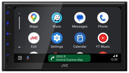 JVC KW-M695BW 6.8″ Capacitive Touch Digital Media Receiver featuring / Apple CarPlay® (Wireless, Wired) / Android Auto™ (Wireless, Wired) / Wireless Mirroring / Bluetooth® / iDatalink Maestro Ready / SiriusXM Ready / 13-Band EQ / Short Chassis - Image 3