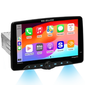 BOSS BE9ACPX 9 Inch Touchscreen Receiver w/ Apple CarPlay, Android Auto, Sirius XM-Ready, Single Din, Bluetooth, No CD DVD Player, AM/FM, Multicolor Panel