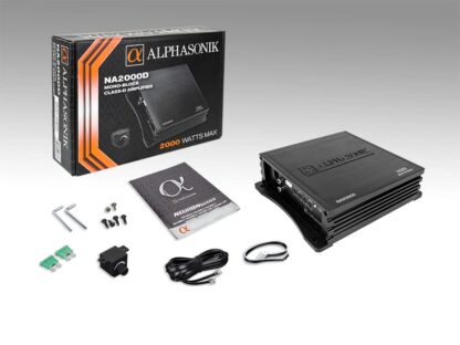 ALPHASONIK NA2000D MONOBLOCK AMP/ ALPHASONIK ASW12D 12″ SUBWOOFER (pair) BUNDLE - Image 10