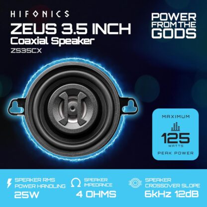 Hifonics ZS35CX 3.5″ 2-Way 125W RMS Co Axial Speaker(pair) - Image 3