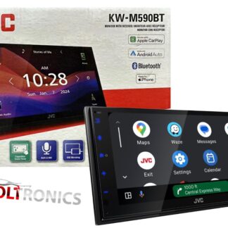 JVC KW-M590BT Digital Media Receiver featuring 6.8" Capacitive Touch Monitor / Apple CarPlay® / Android Auto™ / USB Mirroring / Bluetooth® / 13-Band EQ / Short Chassis
