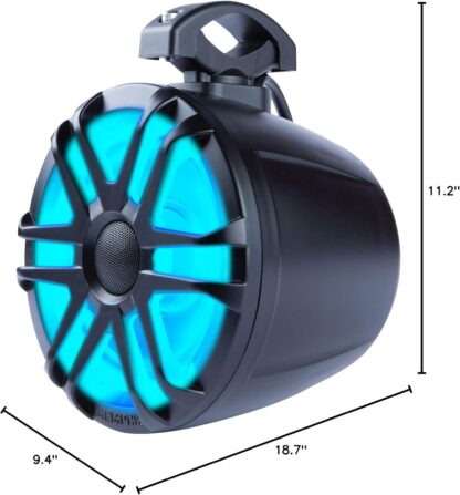 Memphis MXA62PS 6.5″ LED Coaxial Powerports Speaker Pods for Roll Bars, Black with LED(pair) - Image 6