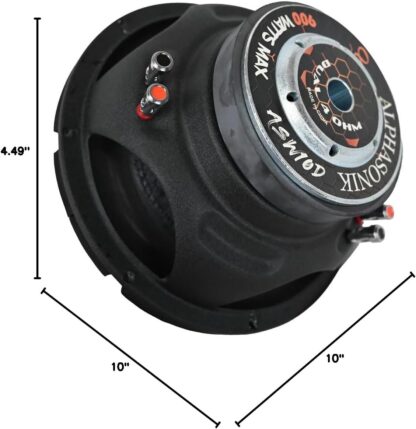 ALPHASONIK NA2000D MONOBLOCK AMP/ ALPHASONIK ASW10D 10″ SUBWOOFER (pair) BUNDLE - Image 5