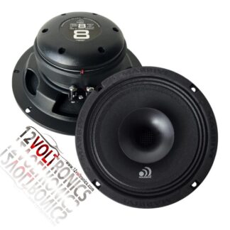 Massive Audio P8Z - 8" 4 Ohm Mid-Bass Pro Audio Coaxial Speaker With Grill - 140 Watts RMS(pair)